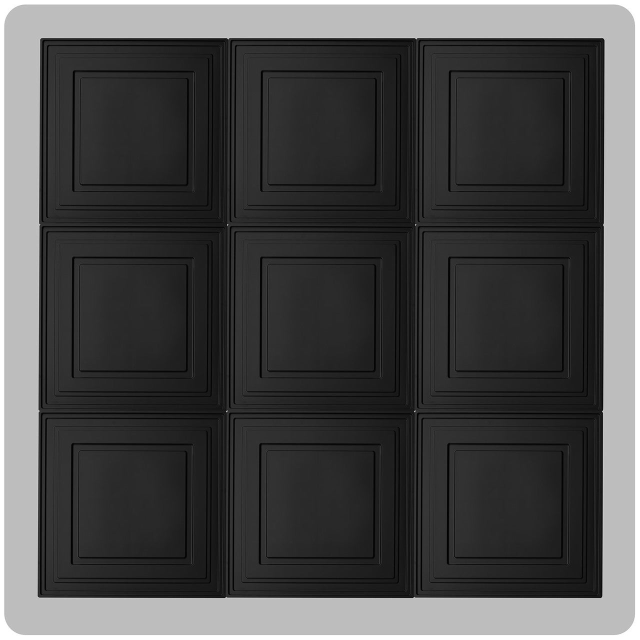 black ceiling tile system - 2'x2' PVC panels